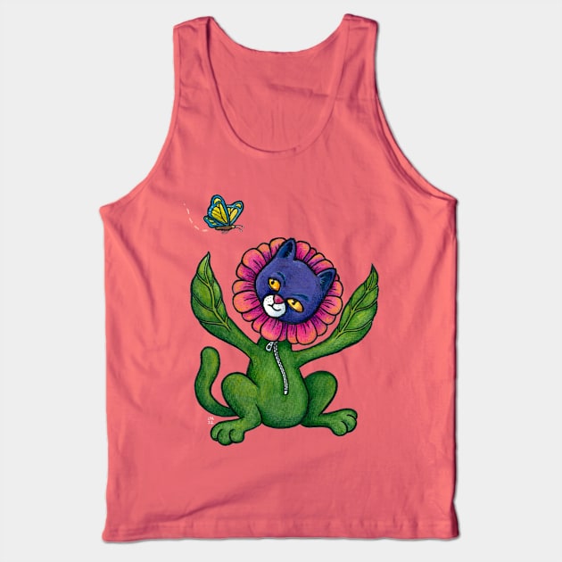 Cat in Camo Tank Top by LAB Ideas